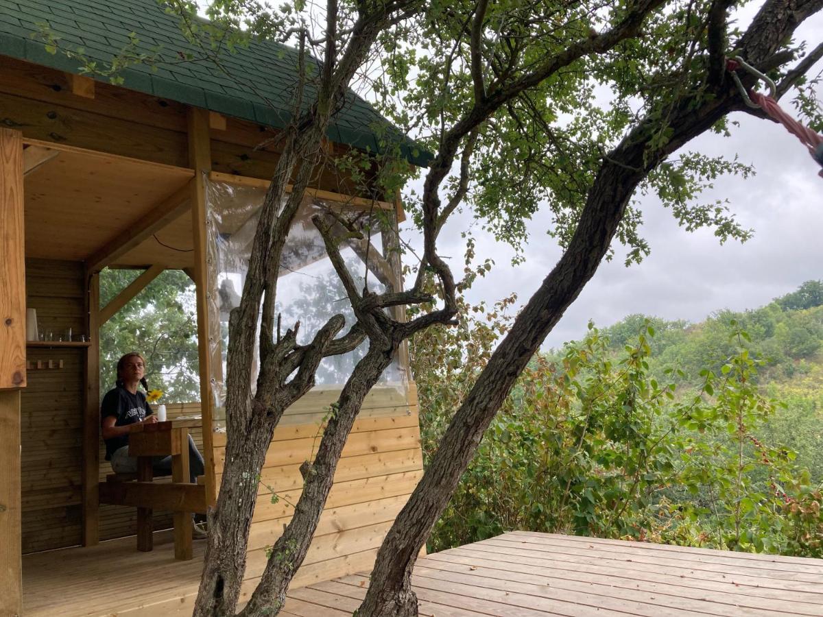 Cabane Bivouac Avec Echelle A L'Ombre Des Chenes Idrac-Respailles Dış mekan fotoğraf